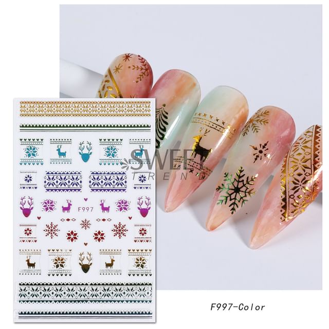 Christmas Nail Art Stickers (Various Designs)