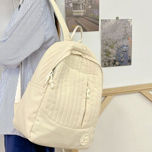 Backpack Plain Laptop Quilted