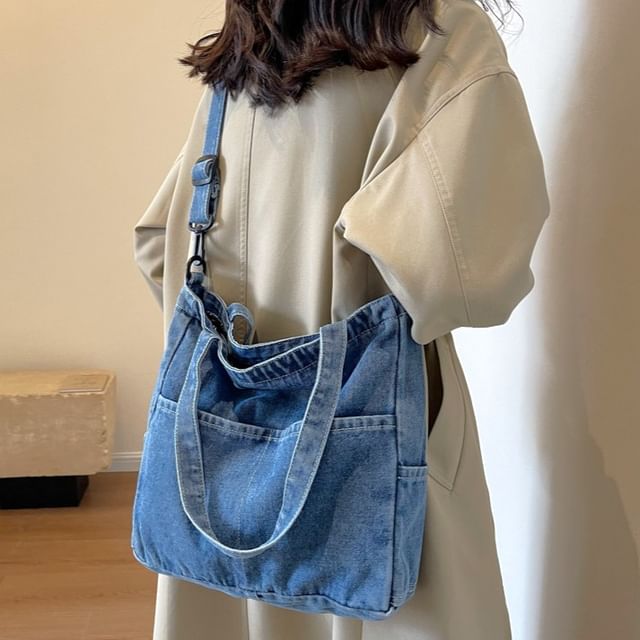 Crossbody Washed Denim Bag