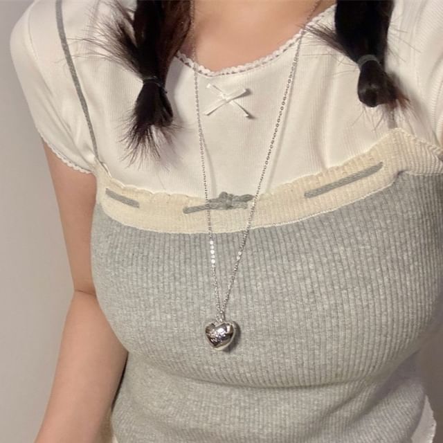 Metallic Heart Necklace