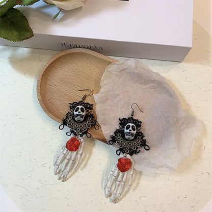 Skull Lace Choker / Earring