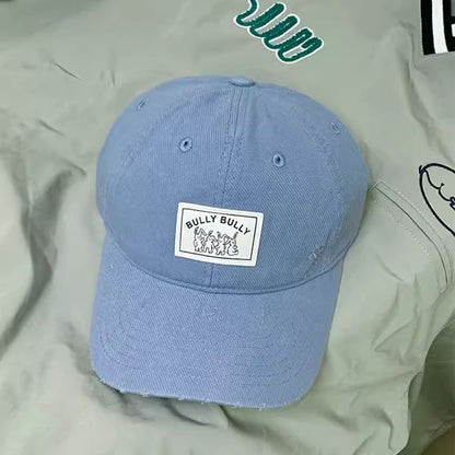 Applique Distressed Baseball Cap