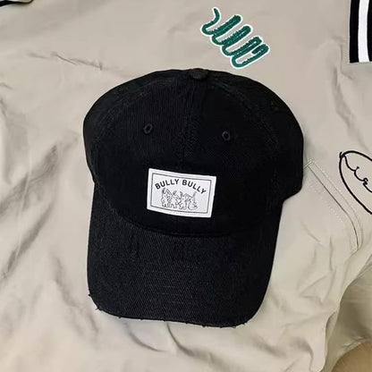 Applique Distressed Baseball Cap