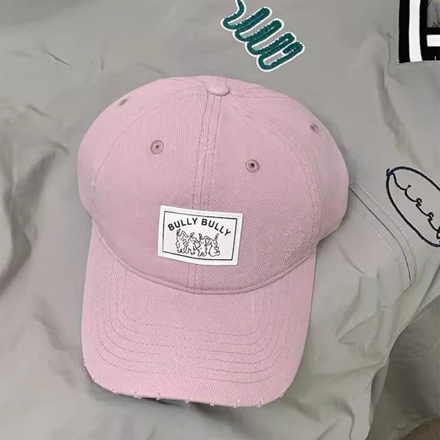 Applique Distressed Baseball Cap