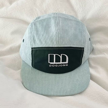 Lettering Embroidered Panel Corduroy Baseball Cap