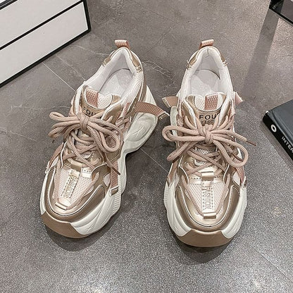 Platform Panel Hidden Wedge Sneakers