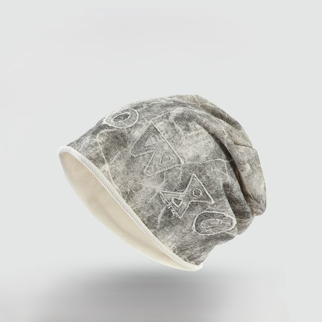 Tie Dye Lettering Applique Beanie