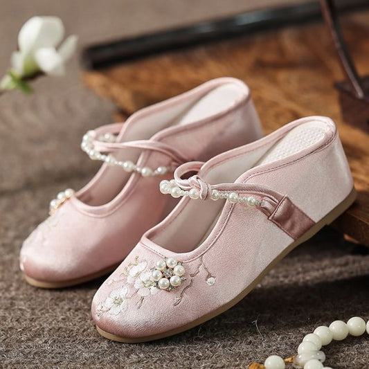 Wedge-Heel Mules Beaded