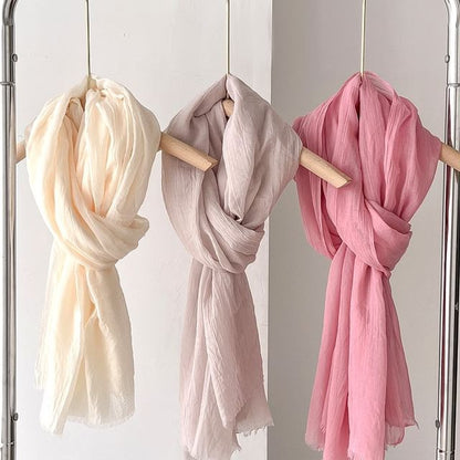 Plain Frayed Scarf