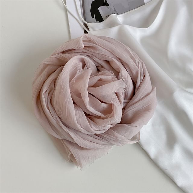 Plain Frayed Scarf