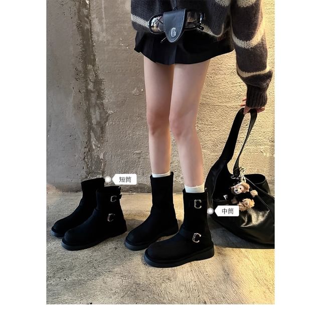 Boots Faux (Various Suede Buckled Designs)