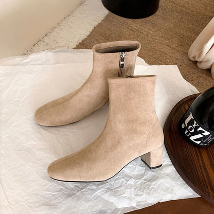 Heel Chunky Boots Short