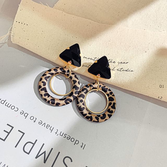 Print / Rhinestone Alloy Earring (Various Designs)