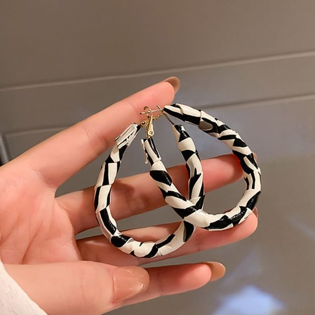 Print / Rhinestone Alloy Earring (Various Designs)