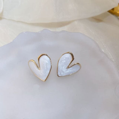 Butterfly Ear Cuff / Heart Glaze Alloy Stud Earring / Leaf Alloy Asymmetrical Dangle Earring