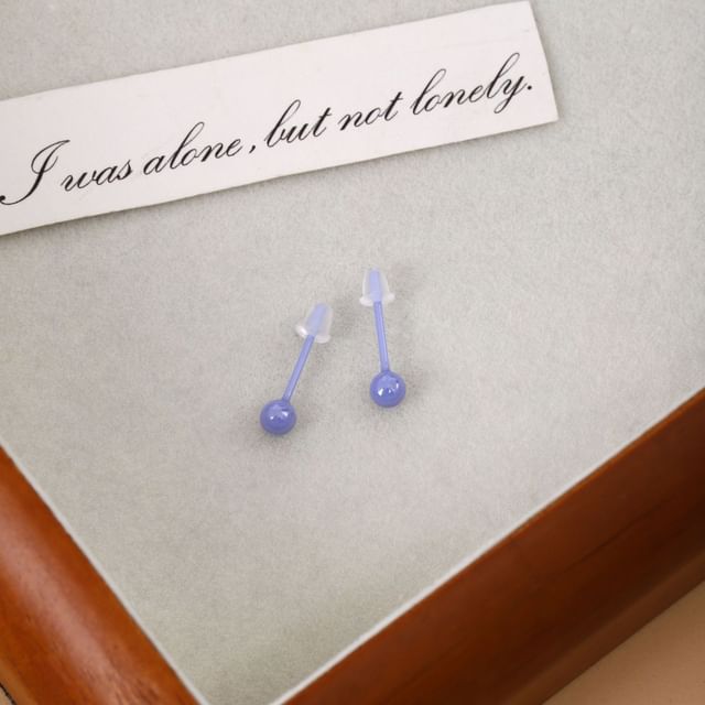 Plain Ceramic Bead Stud Earring