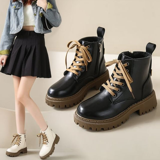 Lace-Up Short Boots