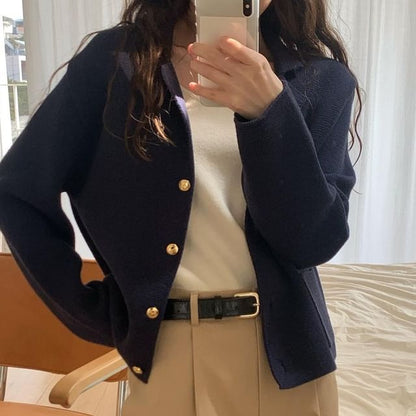 Lapel Collar Cardigan