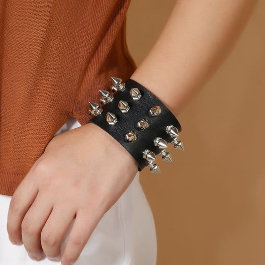 Studded Faux Leather Bracelet
