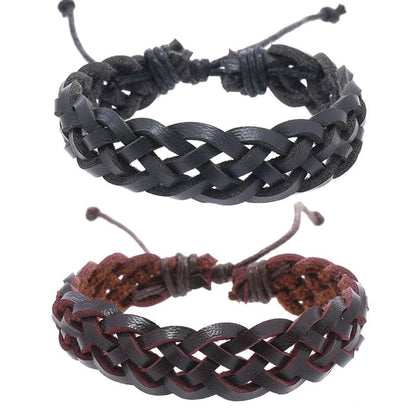 Woven Faux Leather Bracelet