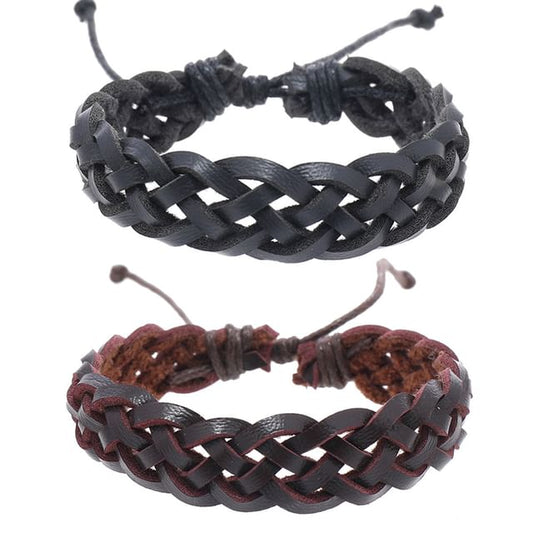 Woven Faux Leather Bracelet