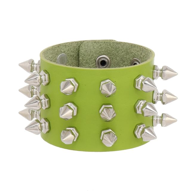 Studded Faux Leather Bracelet