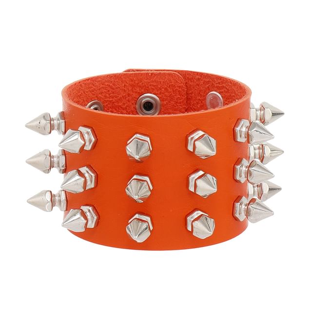 Studded Faux Leather Bracelet