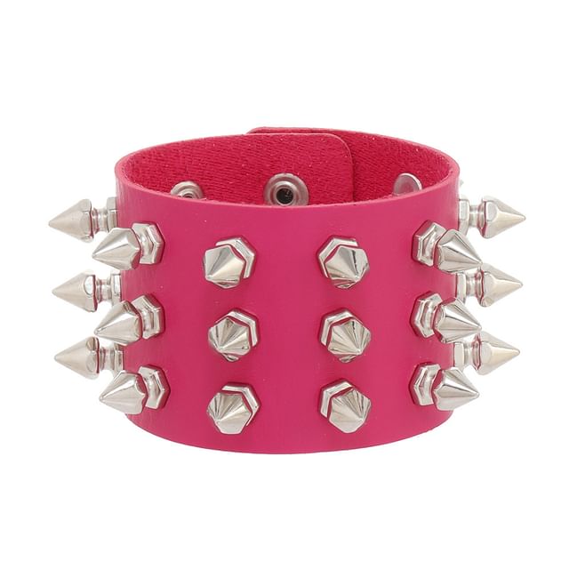 Studded Faux Leather Bracelet