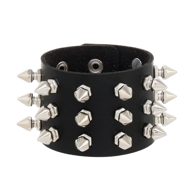 Studded Faux Leather Bracelet