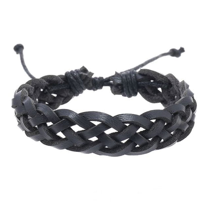 Woven Faux Leather Bracelet