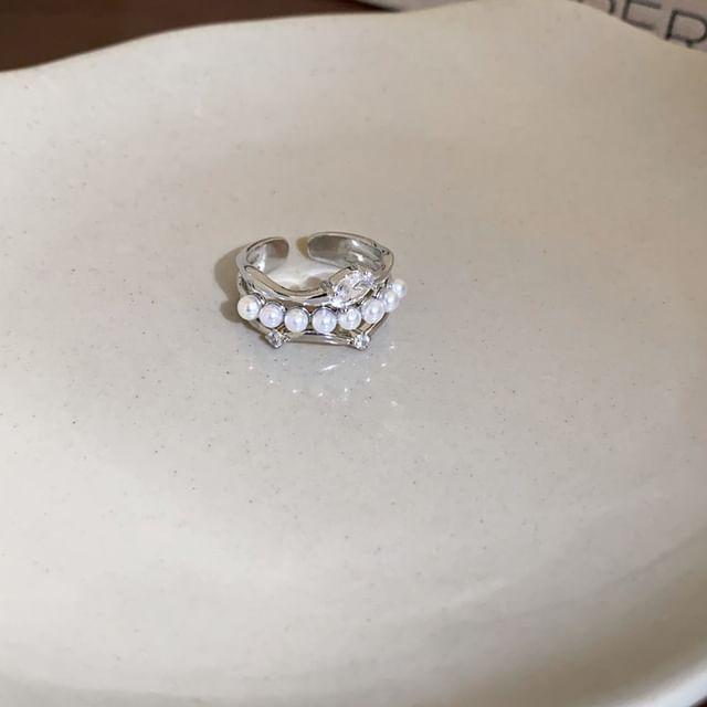 Faux Pearl Open Ring / Set