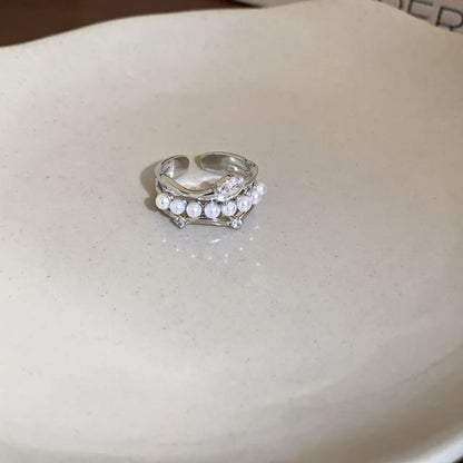 Faux Pearl Open Ring / Set