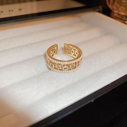 Rhinestone / Layered Open Ring