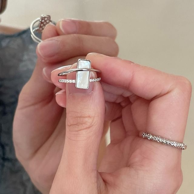 Geometric / Rhinestone Open Ring