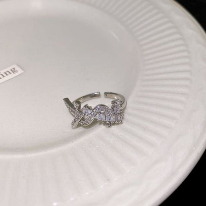 Geometric / Rhinestone Open Ring