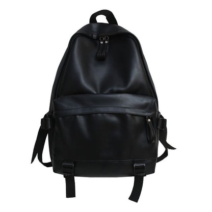 Multi-Pocket Backpack Faux Leather