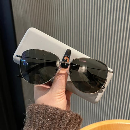 Metal Frame Polished Sunglasses