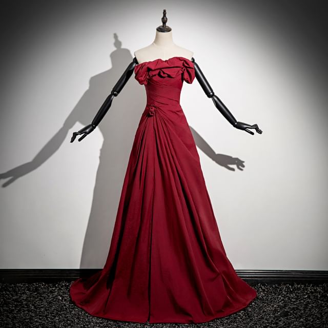 Strapless Evening A-Line Gown Plain