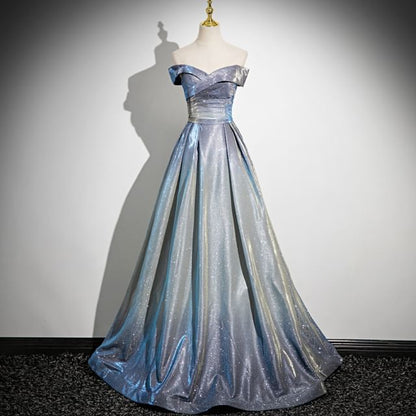 A-Line Strapless Gown Evening Glossy