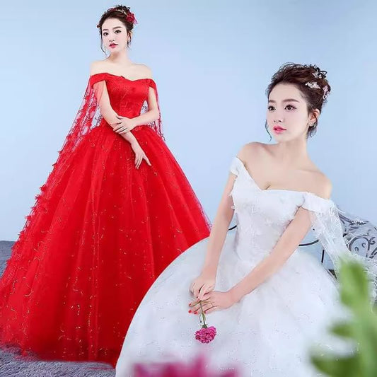 Ball Sequin Off-Shoulder Gown Floral