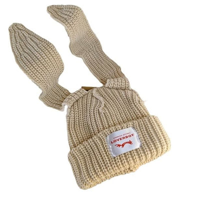Rabbit Ear Ribbed Beanie