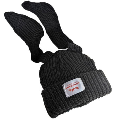 Rabbit Ear Ribbed Beanie