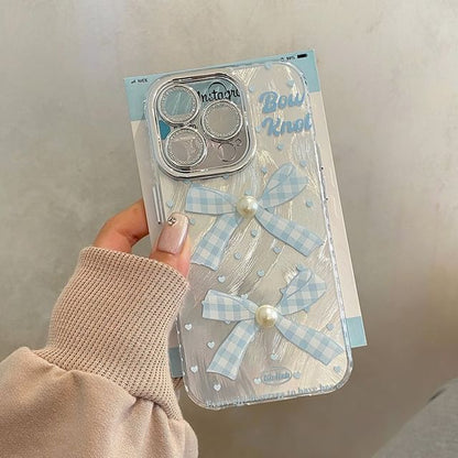 Bow Phone Case / Faux Pearl Adhesive Decoration / Set