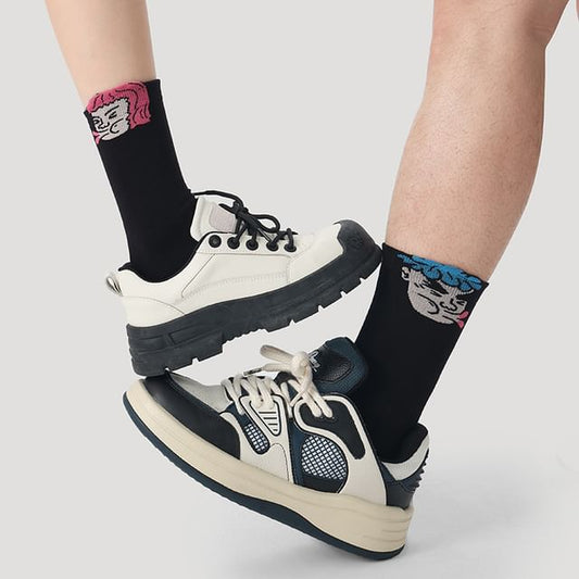 Couple Matching Cartoon Patterned Short Socks