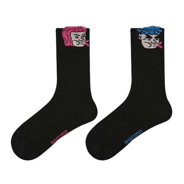 Couple Matching Cartoon Patterned Short Socks