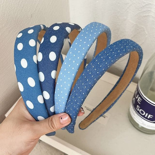 Dotted Denim Headband