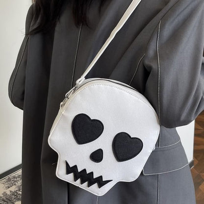 Faux Leather Skull Crossbody Bag