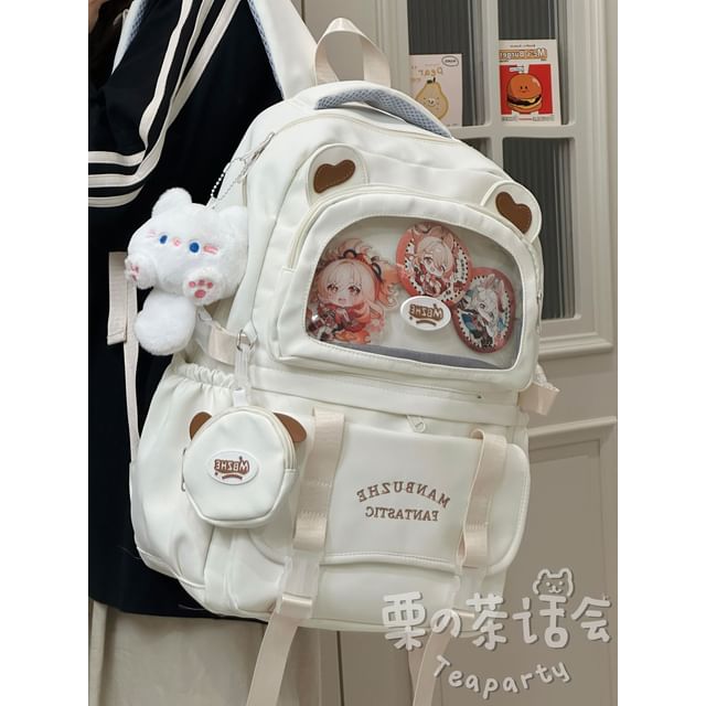 Cat Ear Color Block Backpack / Bag Charm / Set