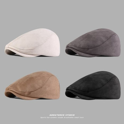 Faux Suede Flat Cap
