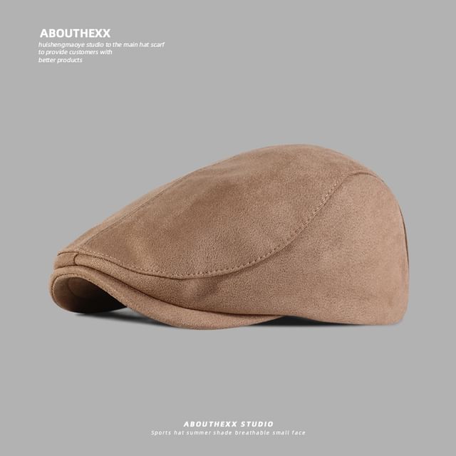 Faux Suede Flat Cap